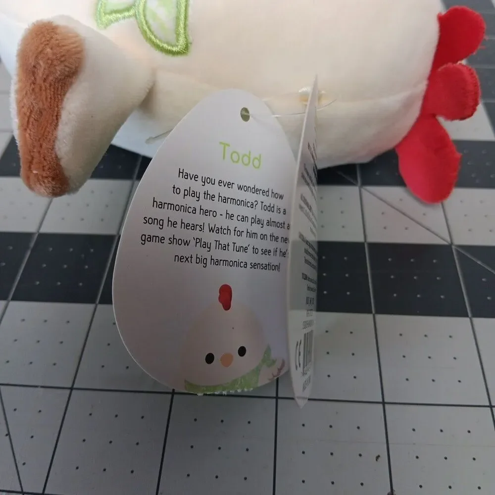 Squishmallow Aimee Yellow Chick w/ Bunny Ears-Rie Otter-Todd the Rooster Lot New